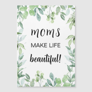 Arte com Palavras do Dia das Mães com Folhagem