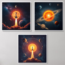 Arte Cósmica do Sistema Solar para Parede