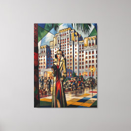 Arte Cubista do Crepúsculo Impressão em Tela da Pa