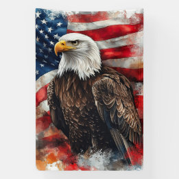 Arte da Bandeira Patriótica da Águia Americana 