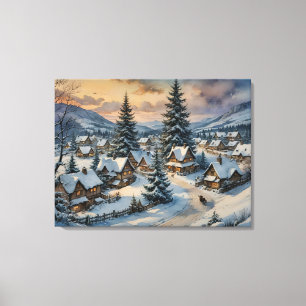 Arte da Canvas da Vila de inverno