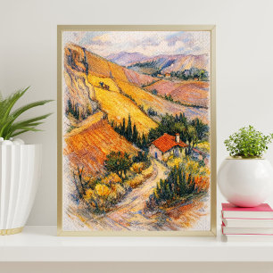 Arte da paisagem toscana   impressão de pintura do