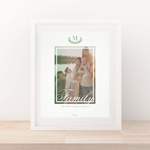 Arte da parede de fotos da família Elegante