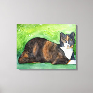 Arte das canvas de pintura da aguarela do gato de