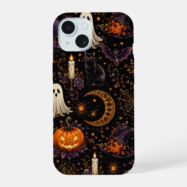 Arte de Abóbora e Fantasma para Noite de Halloween (Verso)