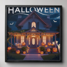 Arte de Abóbora Spooky para Decoração de Halloween