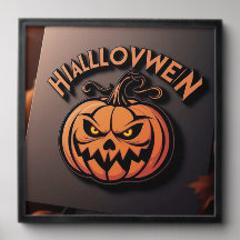 Arte de Abóbora Spooky para Decoração de Halloween