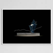 Arte de abstrato de metal negro do poema do mar co
