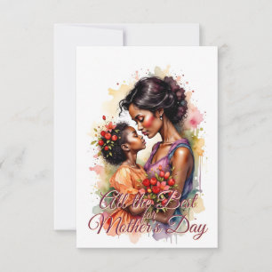 Arte de Amor no Dia das Mães em Estilo de Aquarela