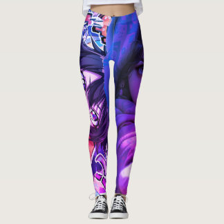 Arte de Anime de Menina Cores Cartoon em Leggings
