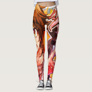 Arte de Anime de Menina em Legging Personalizada