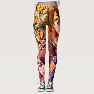 Arte de Anime de Menina em Legging Personalizada