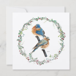 Arte de Aquarelas do Casal Bluebird Feriado