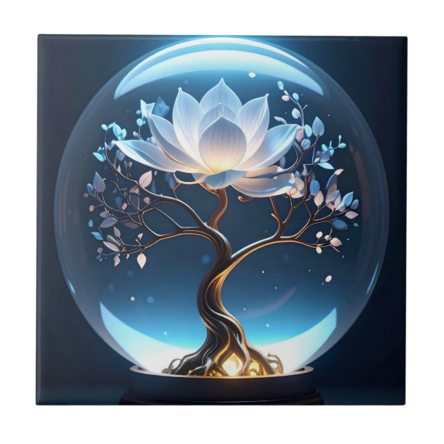 Arte de Azulejo cerâmica do Lotus Globe (Frente)