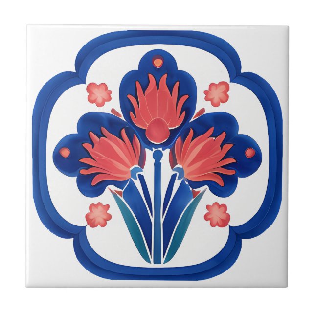 Arte de Azulejo de Cerâmica Floral Iznik Turca (Frente)