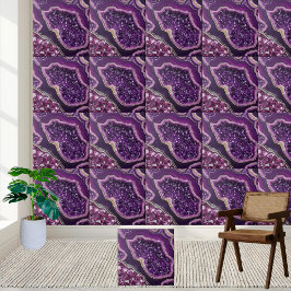 Arte de Azulejo de Cristal de Geodo Roxo