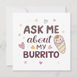 Arte de Bebê Fofo Pergunte Sobre Meu Burrito