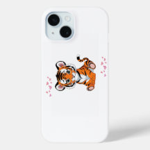 Arte de Bebê Tigre com Borboletas Rosas -