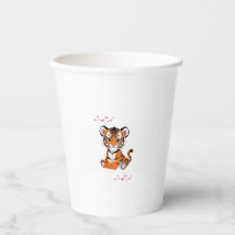 Arte de Bebê Tigre com Borboletas Rosas -