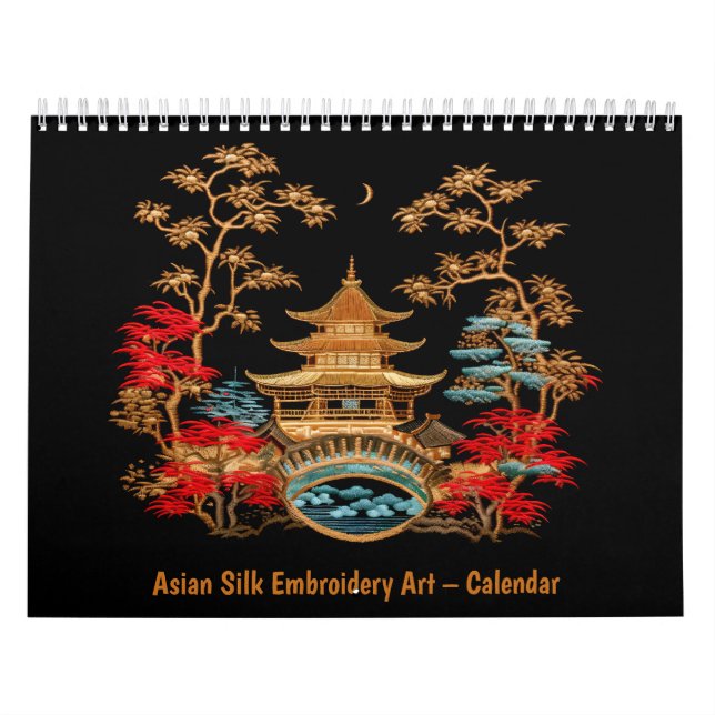 Arte de Bordado em Seda Asiática – Calendário (Capa)