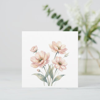 Arte de Buquê de Aquarela Floral Rosa Suave