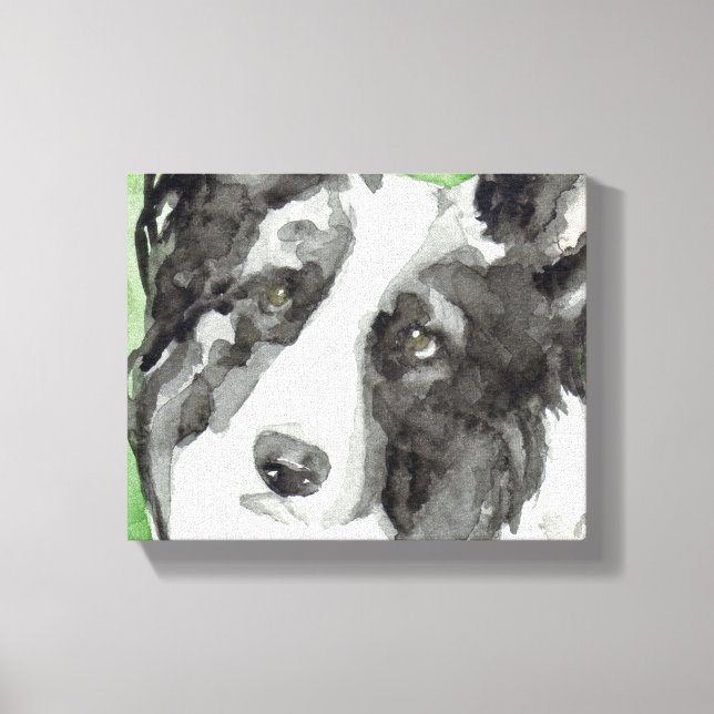 Arte De Cachorro De canvas Com Collie De Borda (Frente)