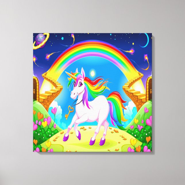 Arte de Canvas bonito do Unicorn (Frente)