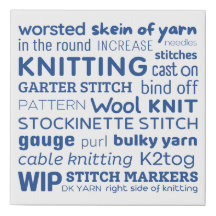 Arte de Canvas - Colagem de Palavras de Knitter
