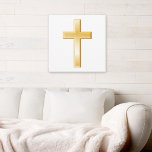 Arte de Canvas Cristã Dourada<br><div class="desc">A cruz é um símbolo central da fé cristã. Esta trabalho de arte serve também como um lembrete das crenças cristãs e da devoção espiritual. ***Observe que a cor de ouro no design não é metálica.**</div>