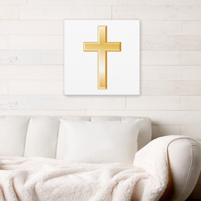 Arte de Canvas Cristã Dourada (Christian Cross on Canvas, symbol of the Christian religion.)