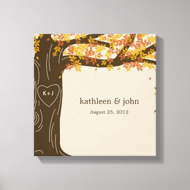 Arte de Canvas de Árvore de Carvalho - Laranja (Frente)