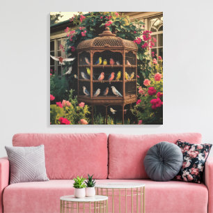 Arte de Canvas de Aves do chique