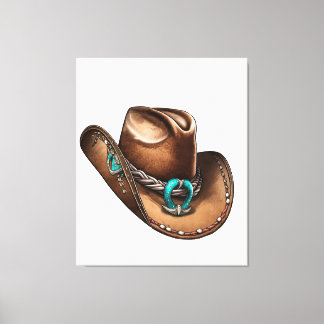 Arte de Canvas de chapéu de cowboy exclusiva para 