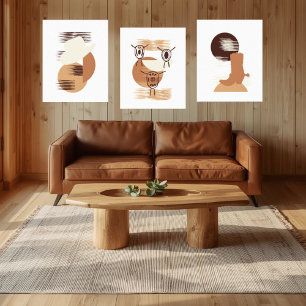 Arte de Canvas de chapéu de cowboy neutro minimali