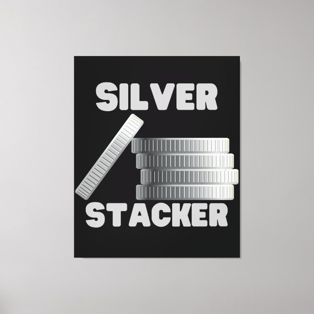 Arte de Canvas de Moedas de Silver Stacker Silver  (Frente)