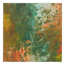 Arte de canvas de rajada verde laranja pintada