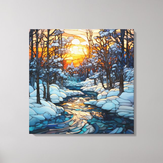 Arte De Canvas De Vidro Manchada De Inverno (Frente)