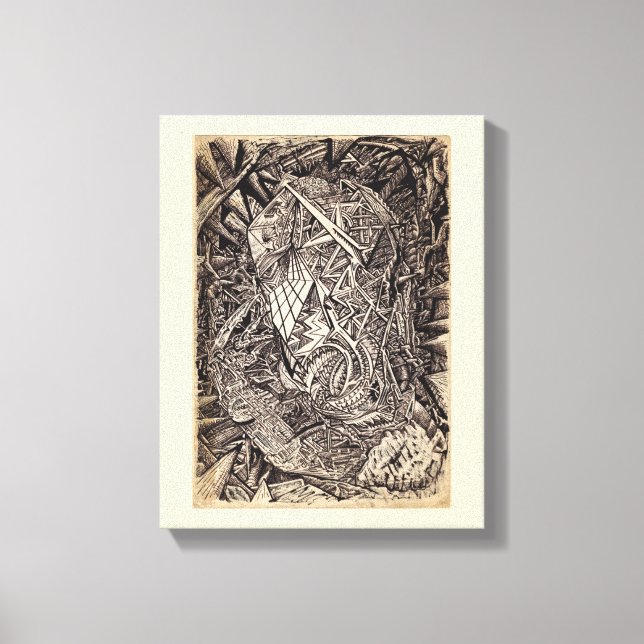 Arte de Canvas Diffracionada (moradora de caverna) (Frente)