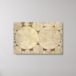 Arte de Canvas do Mapa Mundial da Vintage Retroati