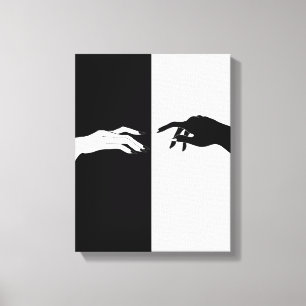 Arte de Canvas em Linha Moderna Mãos Negras e Bra