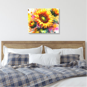 Arte de Canvas Esticada - Bela flor Amarela