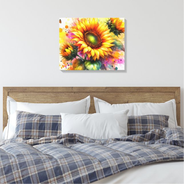 Arte de Canvas Esticada - Bela flor Amarela (Insitu(Quarto))
