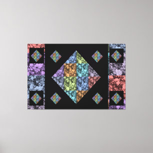 Arte de Canvas Floral Multicolorida abstrato