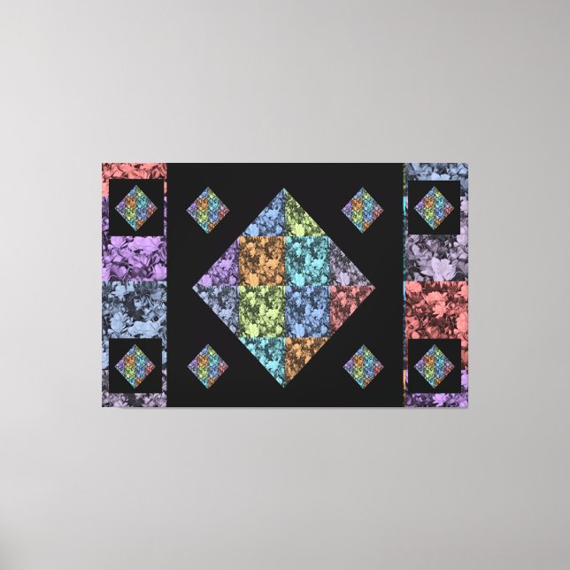 Arte de Canvas Floral Multicolorida abstrato (Frente)
