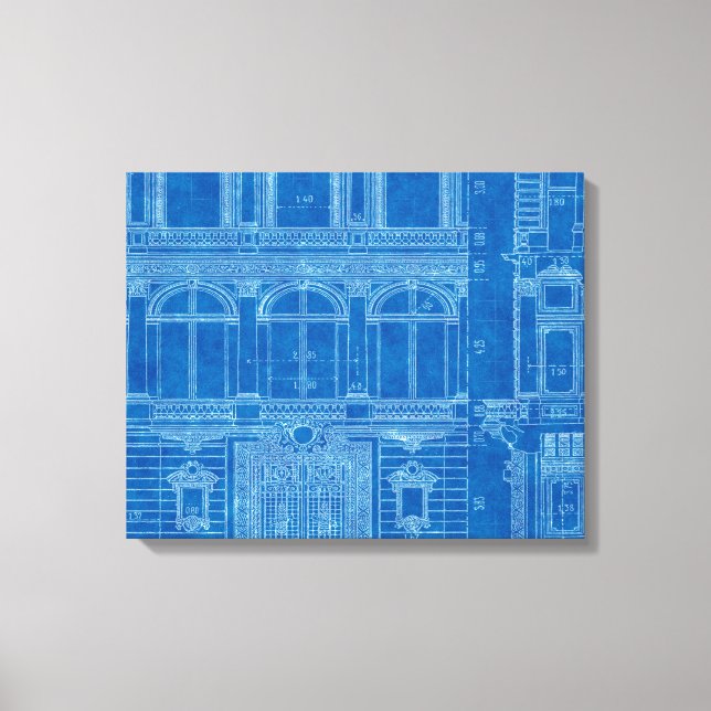 Arte de Canvas "impressão Azul" Antiquada (Frente)