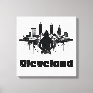 Arte de Canvas Premium do Cleveland Urban Skyline