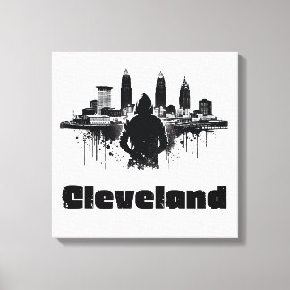 Arte de Canvas Premium do Cleveland Urban Skyline