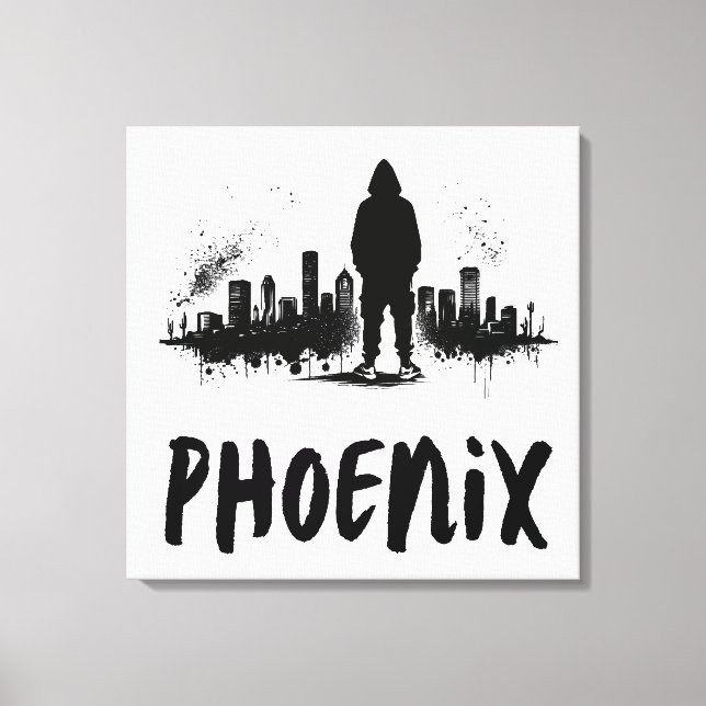 Arte de Canvas Skyline Ink Splatter Phoenix (Frente)