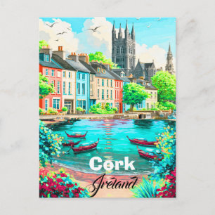 Arte de Cartão Postal de Viagem Cork Irlanda, Arte