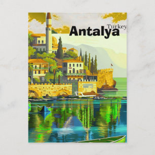Arte de Cartão Postal de Viagem de Antalya, Cartão